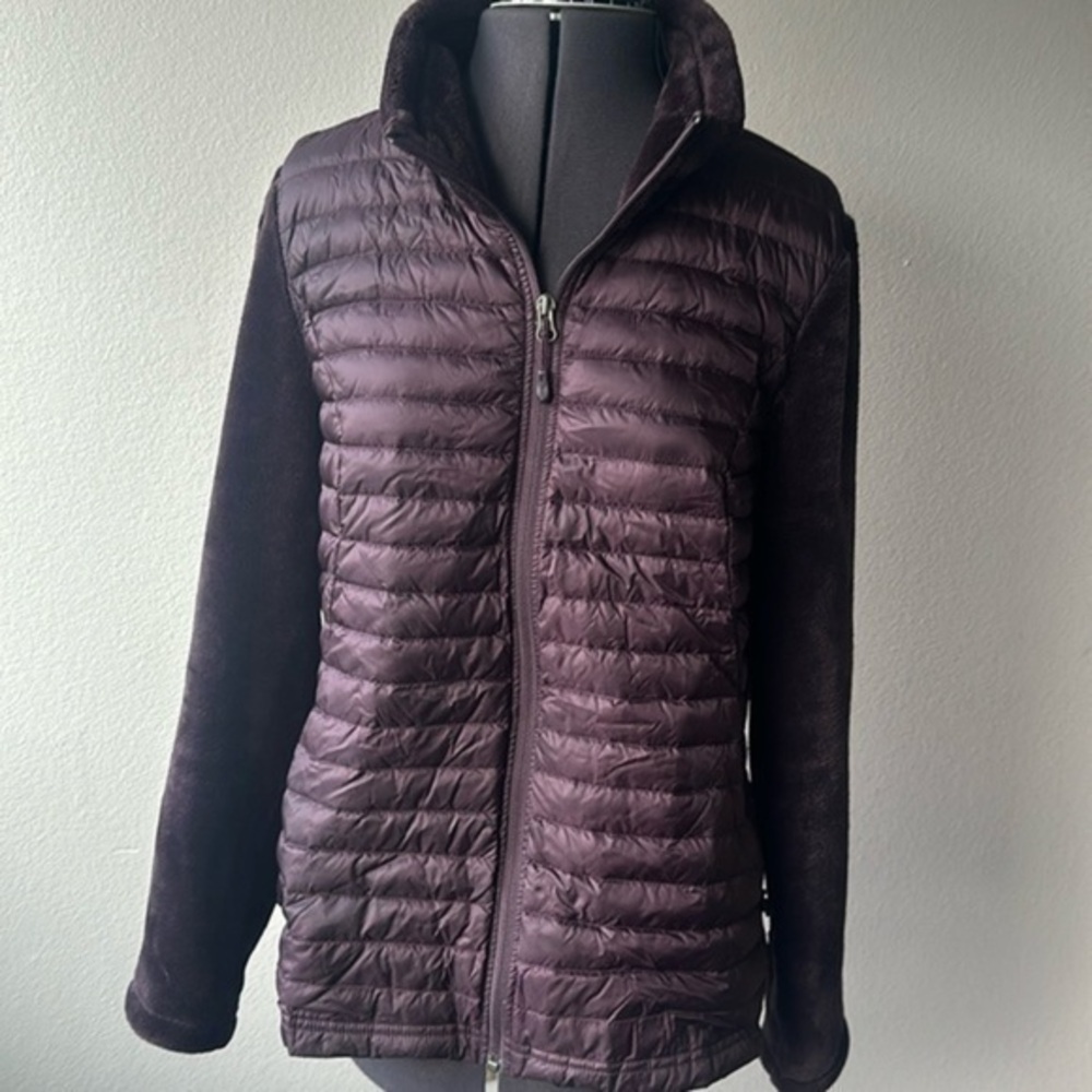 32 degree heat coat plum size medium softgirl warm furry sleeves puffer bodice